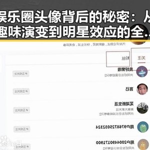娱乐圈头像背后的秘密：从趣味演变到明星效应的全景回顾